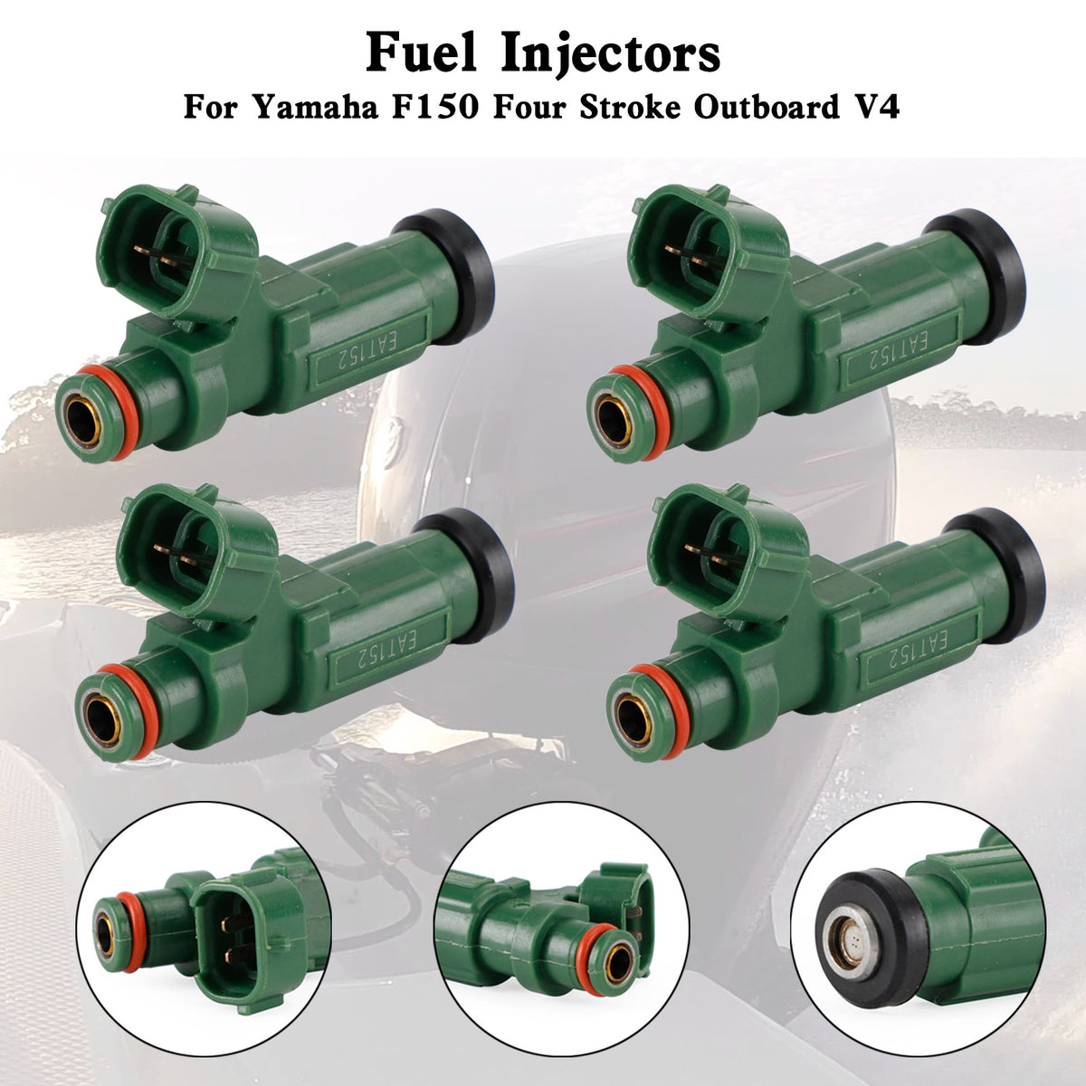 Yamaha Outboard F150 150HP 4PCS Fuel Injector New Version 63P-13761-01-00