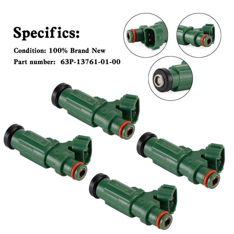 Yamaha Outboard F150 150HP 4PCS Fuel Injector New Version 63P-13761-01-00