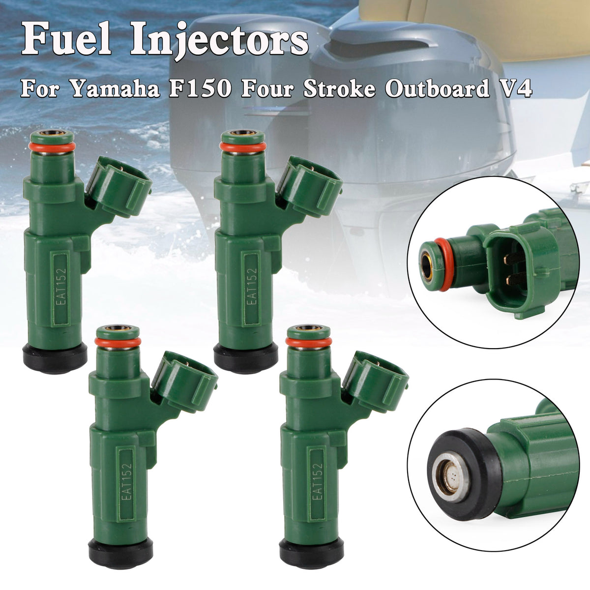 Yamaha Outboard F150 150HP 4PCS Fuel Injector New Version 63P-13761-01-00