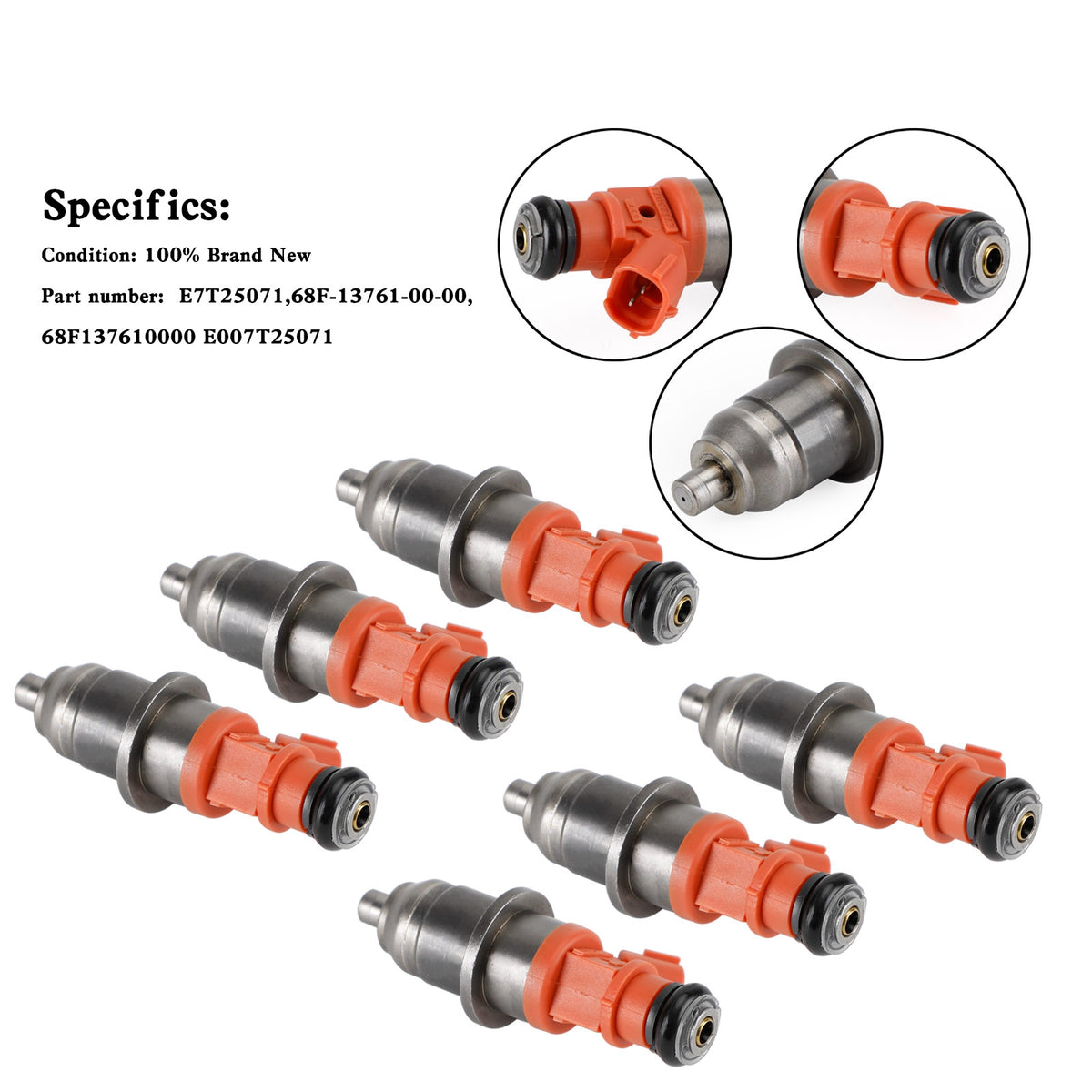 Yamaha Outboard HPDI 150-200 HP E7T05071 6PCS 68F-13761-00-00 Fuel Injectors