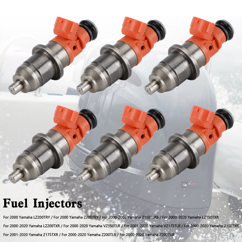 Yamaha Outboard HPDI 150-200 HP E7T05071 6PCS 68F-13761-00-00 Fuel Injectors