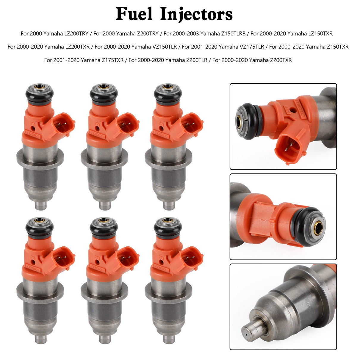 Yamaha Outboard HPDI 150-200 HP E7T05071 6PCS 68F-13761-00-00 Fuel Injectors