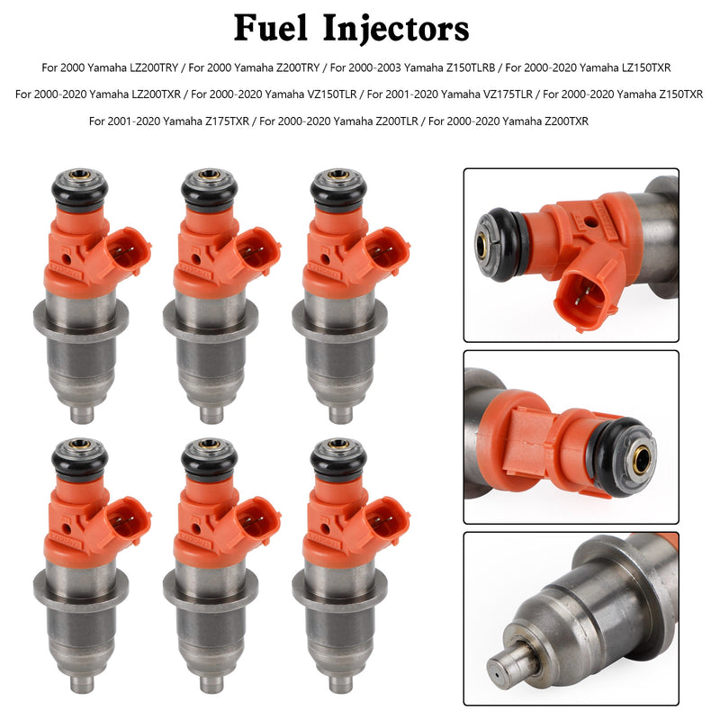Yamaha Outboard HPDI 150-200 HP E7T05071 6PCS 68F-13761-00-00 Fuel Injectors