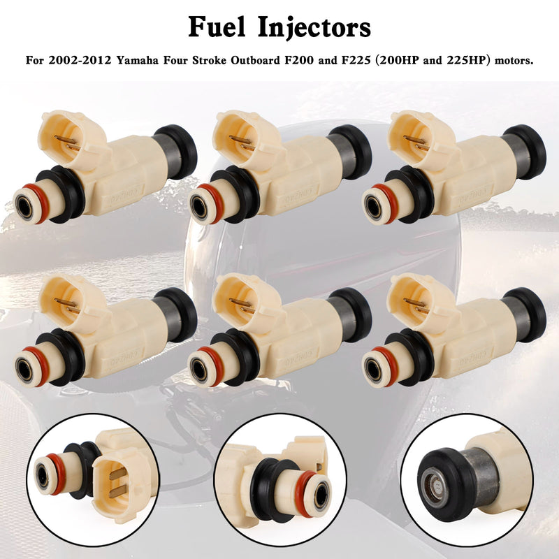 Yamaha Outboard F200 F225 6PCS CDH-240 Fuel Injectors 69J-13761-00-00