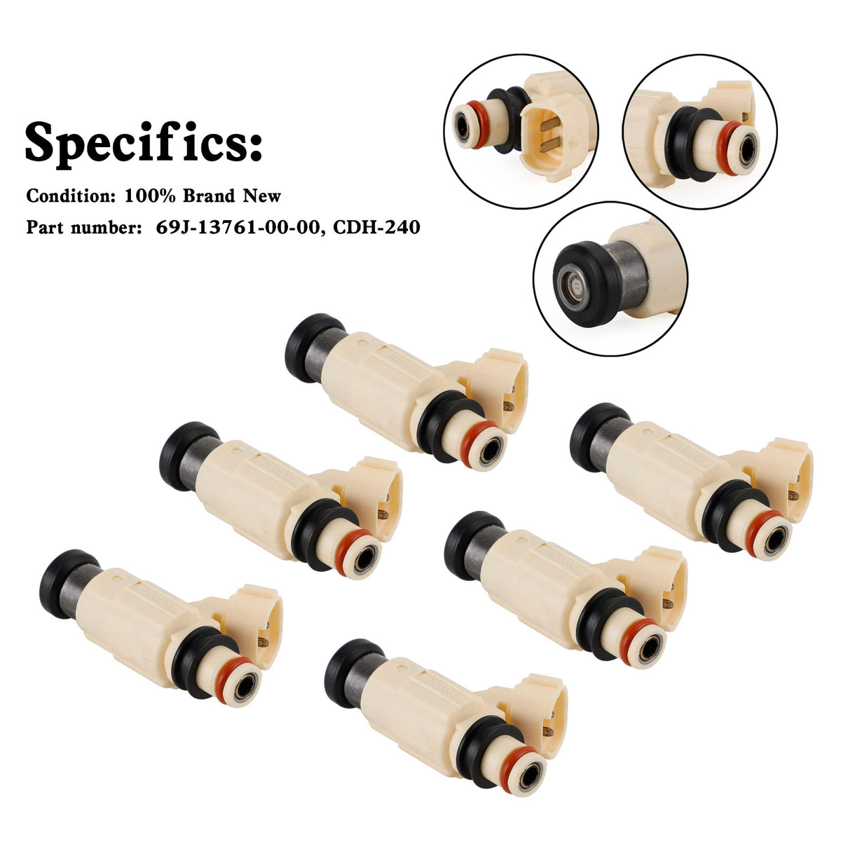 Yamaha Outboard F200 F225 6PCS CDH-240 Fuel Injectors 69J-13761-00-00