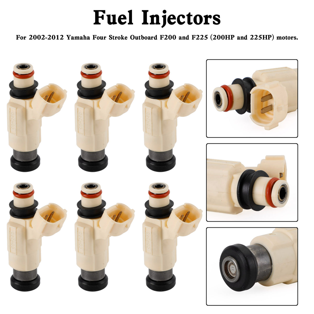 Yamaha Outboard F200 F225 6PCS CDH-240 Fuel Injectors 69J-13761-00-00