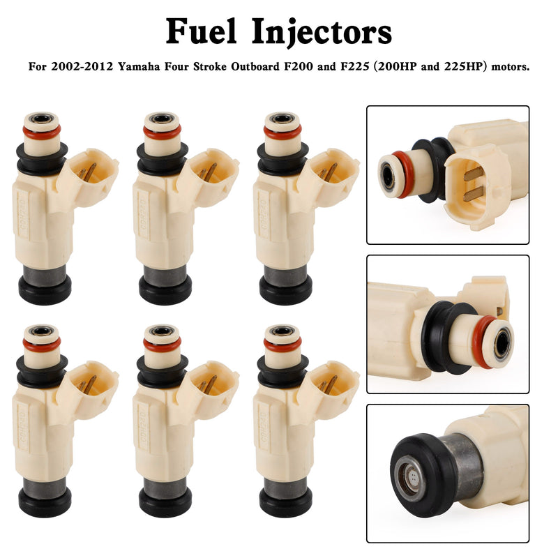 Yamaha Outboard F200 F225 6PCS CDH-240 Fuel Injectors 69J-13761-00-00