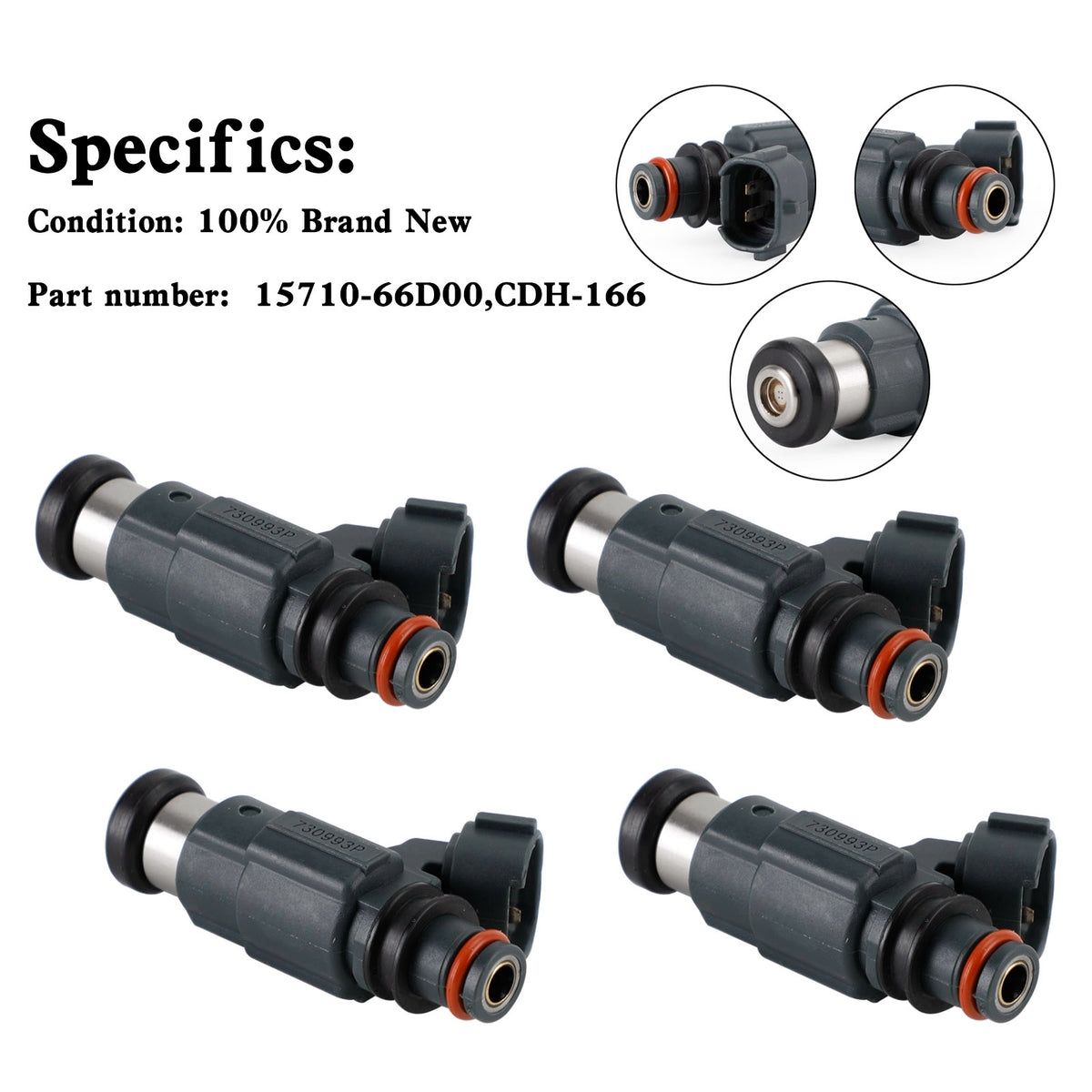 Suzuki DF60-DF70 1998-2009 4PCS 15710-66D00 Fuel Injectors CDH166