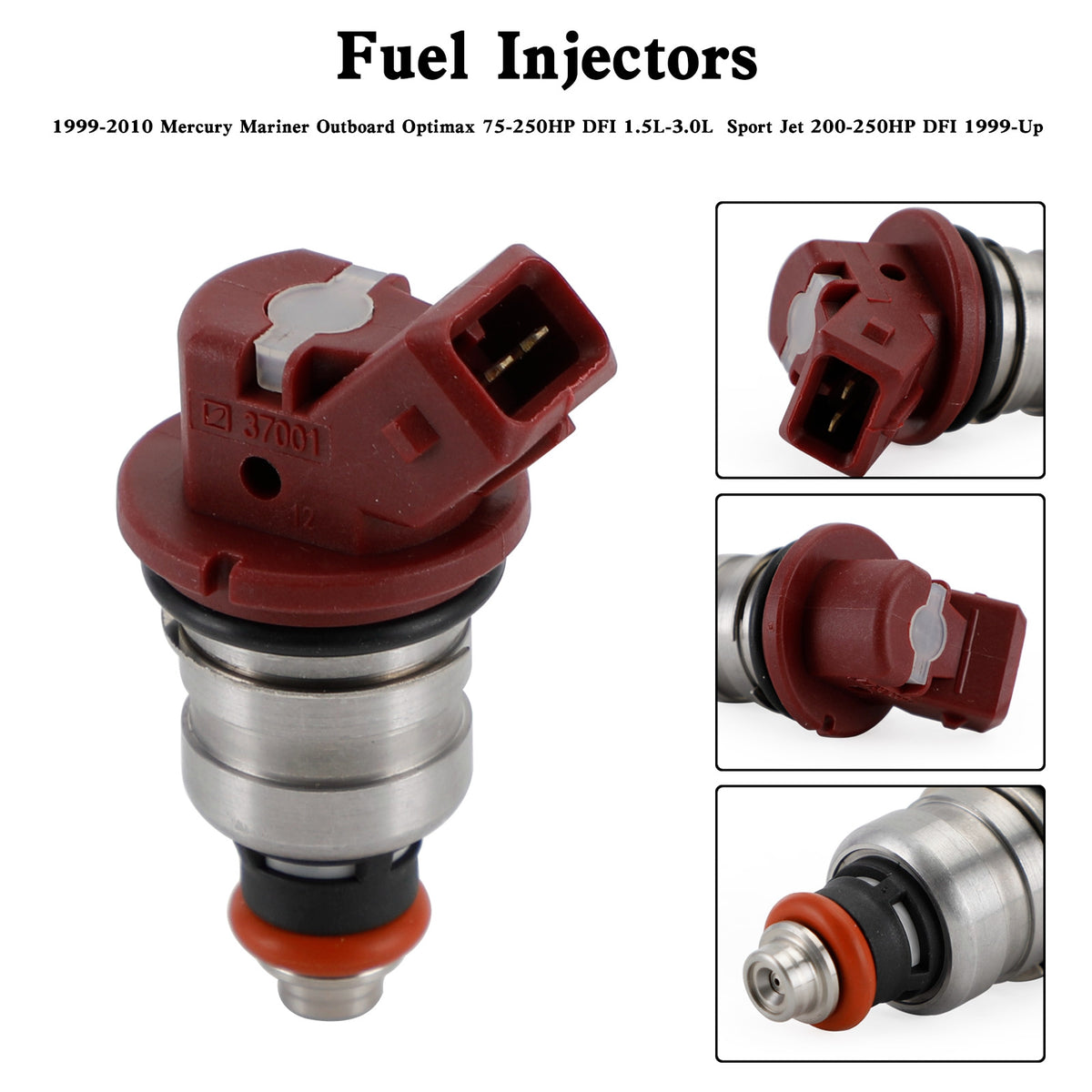 Mercury Outboard Mariner 804528 75-90-115-200-225 Fuel Injectors 37001