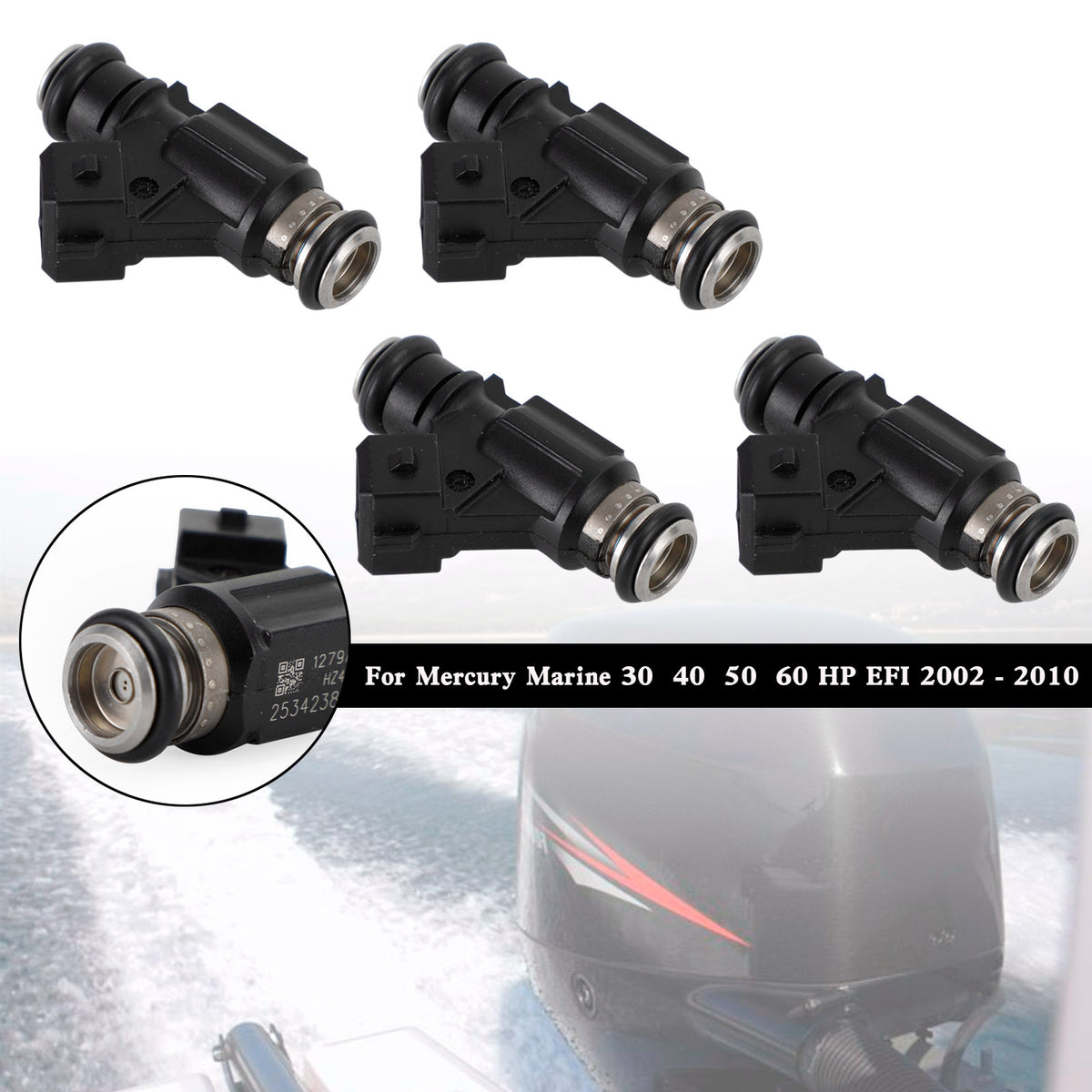 Mercury Marine EFI 4 Stroke 30 40 50 60 HP 4PCS 25342385 Fuel Injector
