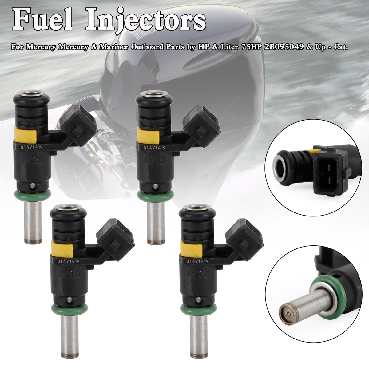 Mercury Outboard Motor 150HP 4-Stroke 4PCS 8M6002428 Fuel Injector