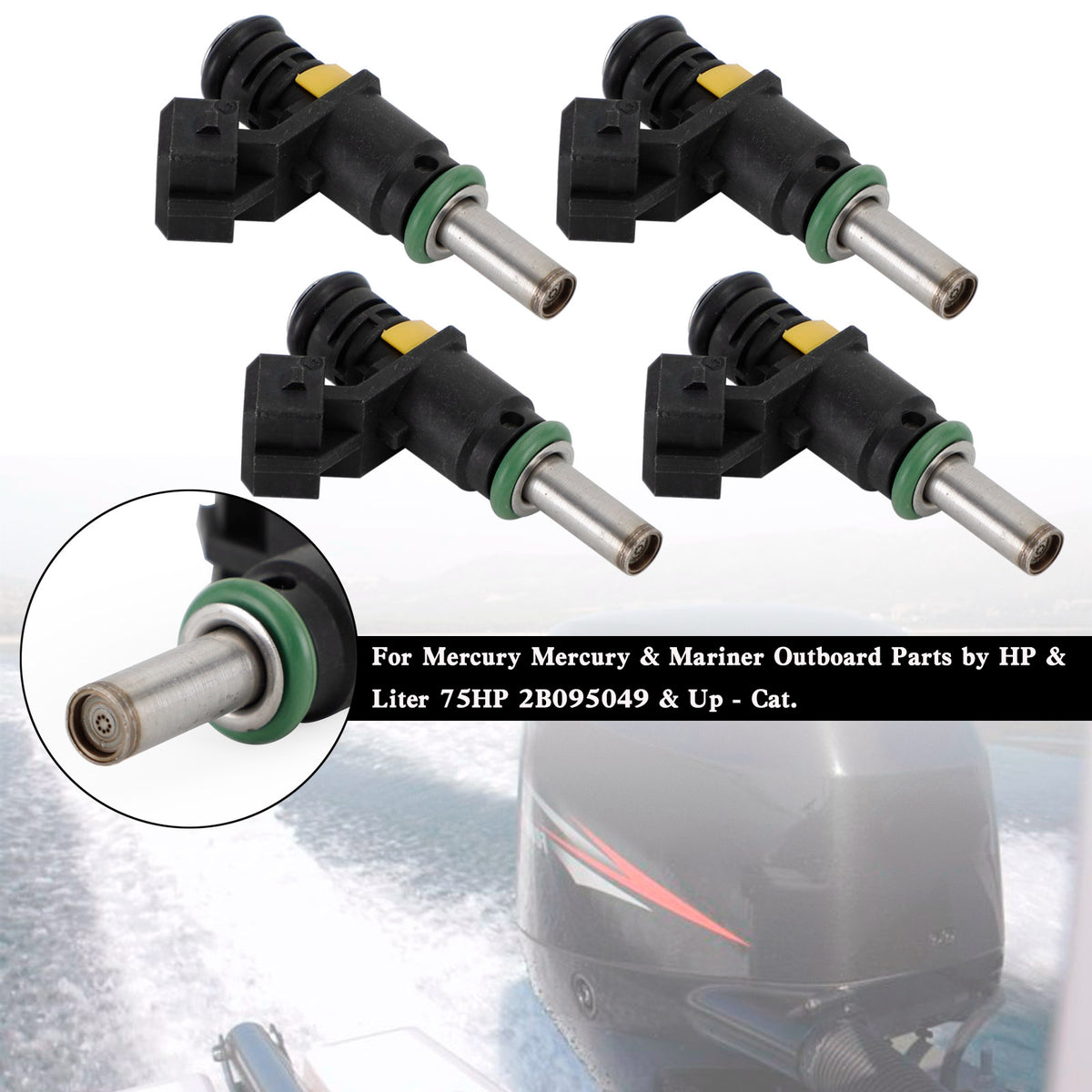 Mercury Outboard Motor 150HP 4-Stroke 4PCS 8M6002428 Fuel Injector