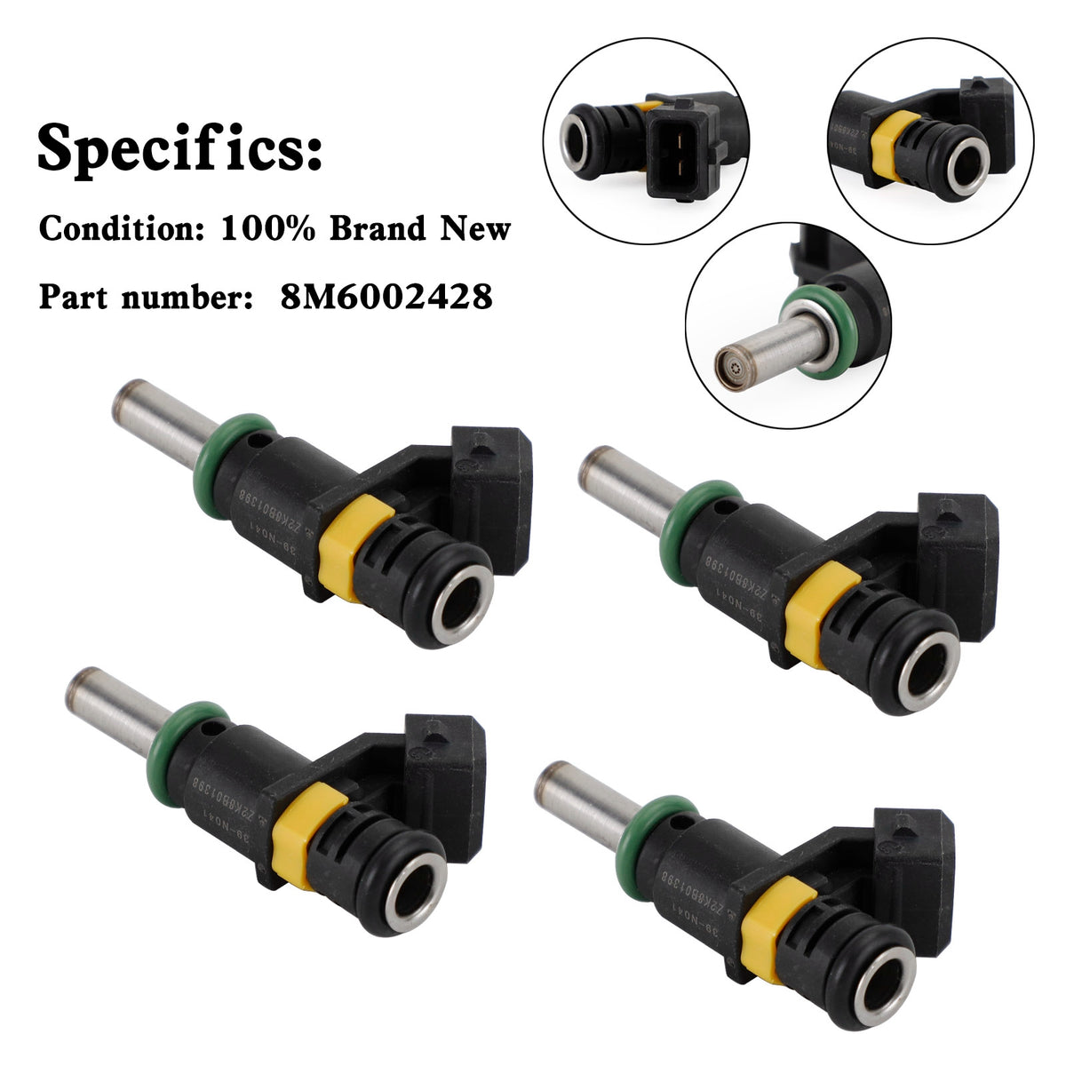 Mercury Outboard Motor 150HP 4-Stroke 4PCS 8M6002428 Fuel Injector
