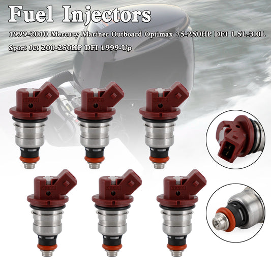 Mercury Outboard Mariner 804528 6PCS 75-90-115-200-225 Fuel Injectors 37001