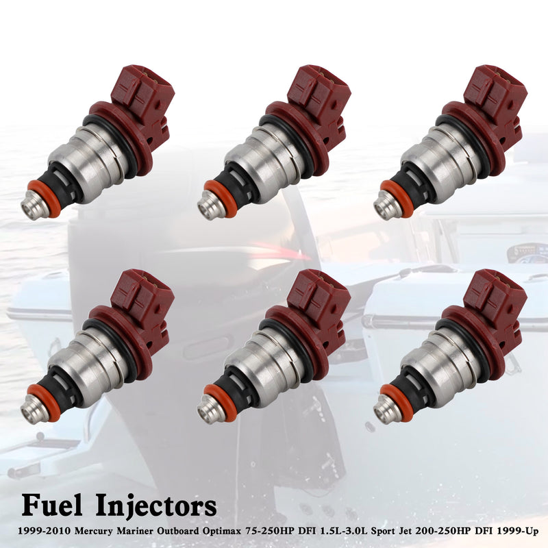Mercury Outboard Mariner 804528 6PCS 75-90-115-200-225 Fuel Injectors 37001