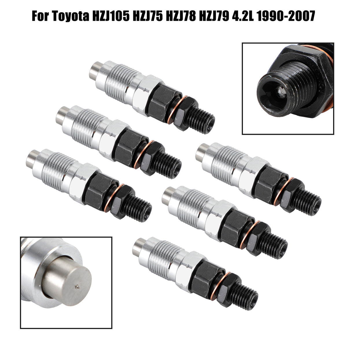 Toyota HZJ105 HZJ75 HZJ78 HZJ79 1990-2007 6PCS Fuel Injectors 23600-19075