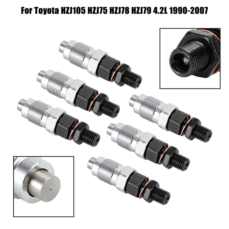 Toyota HZJ105 HZJ75 HZJ78 HZJ79 1990-2007 6PCS Fuel Injectors 23600-19075