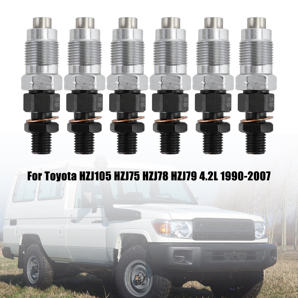 Toyota HZJ105 HZJ75 HZJ78 HZJ79 1990-2007 6PCS Fuel Injectors 23600-19075