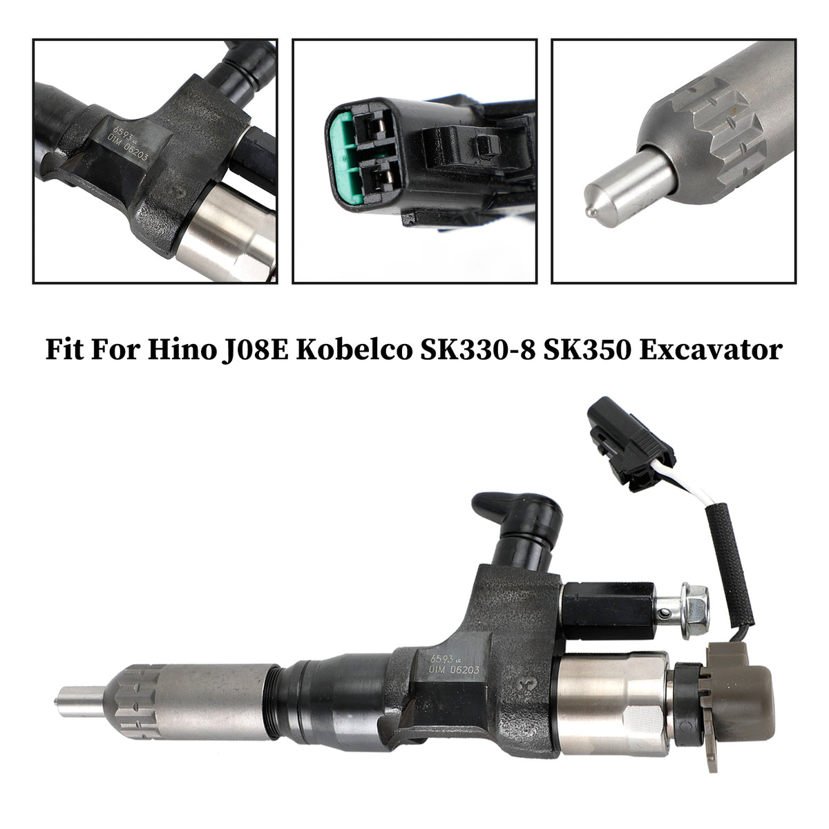 Hino J08E Kobelco 1984-2018 3.8 4.7 Diesel 1PCS Fuel Injectors 095000-6593