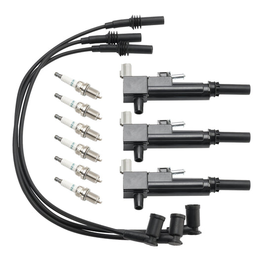 2011-2012 Ram 150 V6 3.7L 3x Ignition Coil+6x Spark Plug+3x Wire UF640 5149199AA