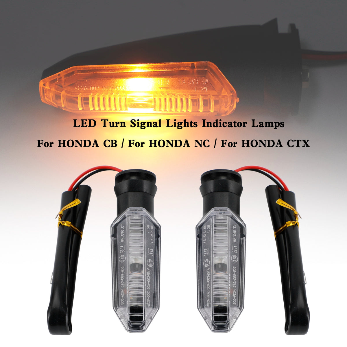 HONDA CRF250 CB500 CB650F CTX700 Clear LED Turn Signal Lights Indicator Lamps