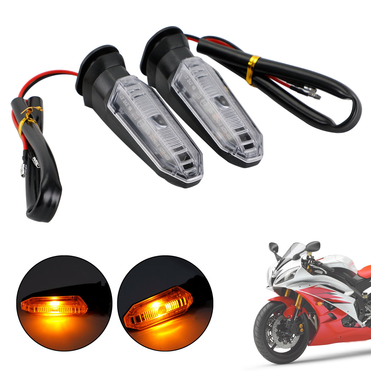 HONDA CRF250 CB500 CB650F CTX700 Clear LED Turn Signal Lights Indicator Lamps