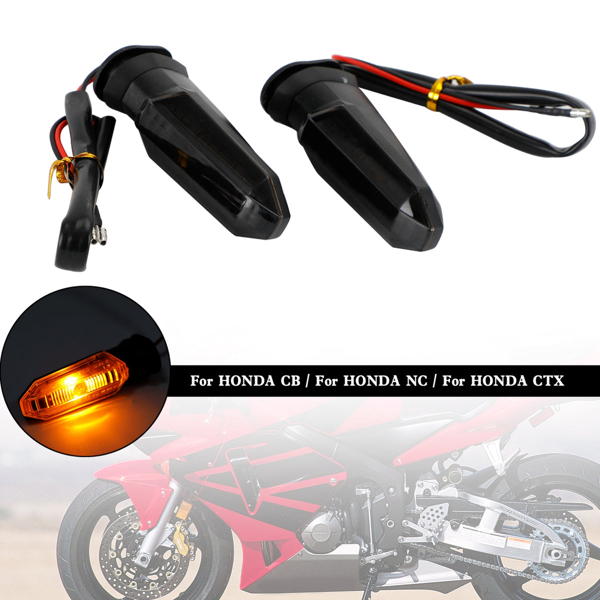 HONDA CRF250 CB500 CB650F CTX700 Smoke LED Turn Signal Lights Indicator Lamps