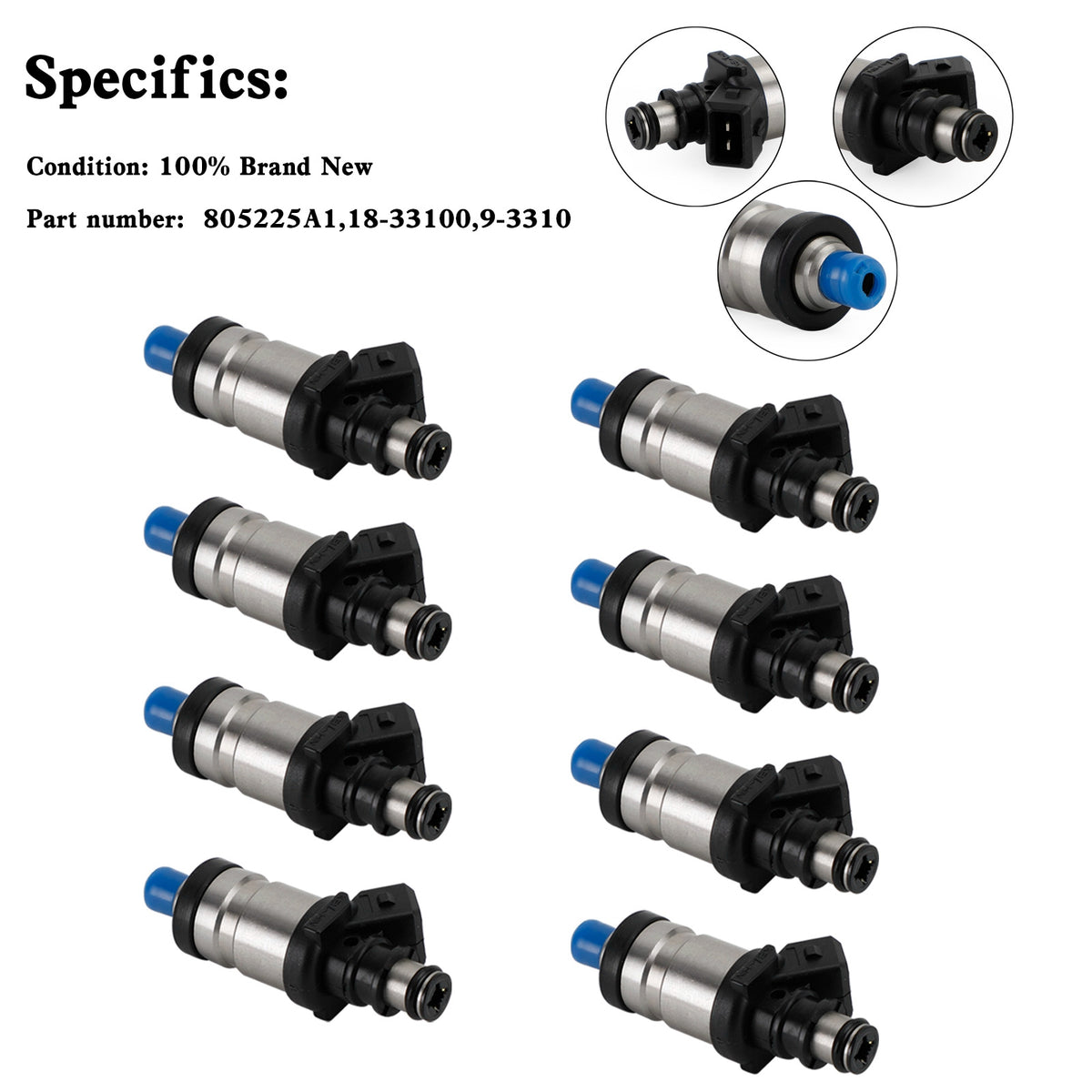 Mercruiser 805225A1 Marine 18-33100 Boat 8PCS 9-3310 Fuel Injectors Fit