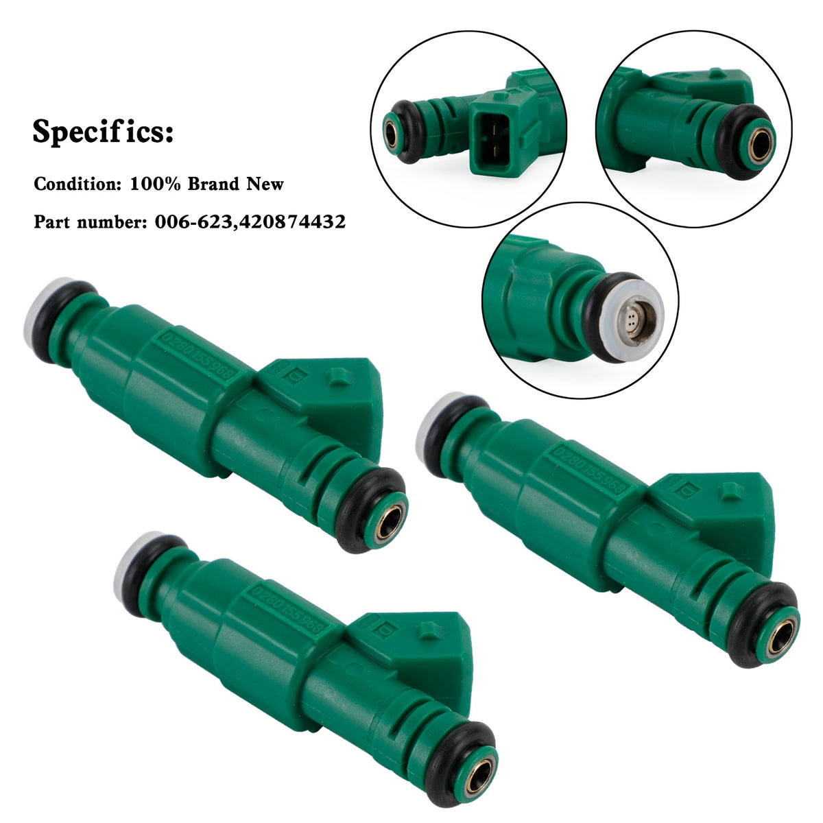 Sea Doo Speedster RXP-X RXT-X 255 1503CC 3PCS 006-623 Fuel Injector 420874432