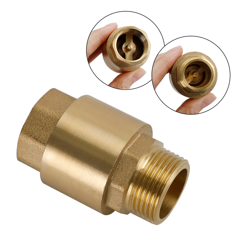 Brass Check Valve G3/4" M To F Thread Non-Return Backflow Prevention