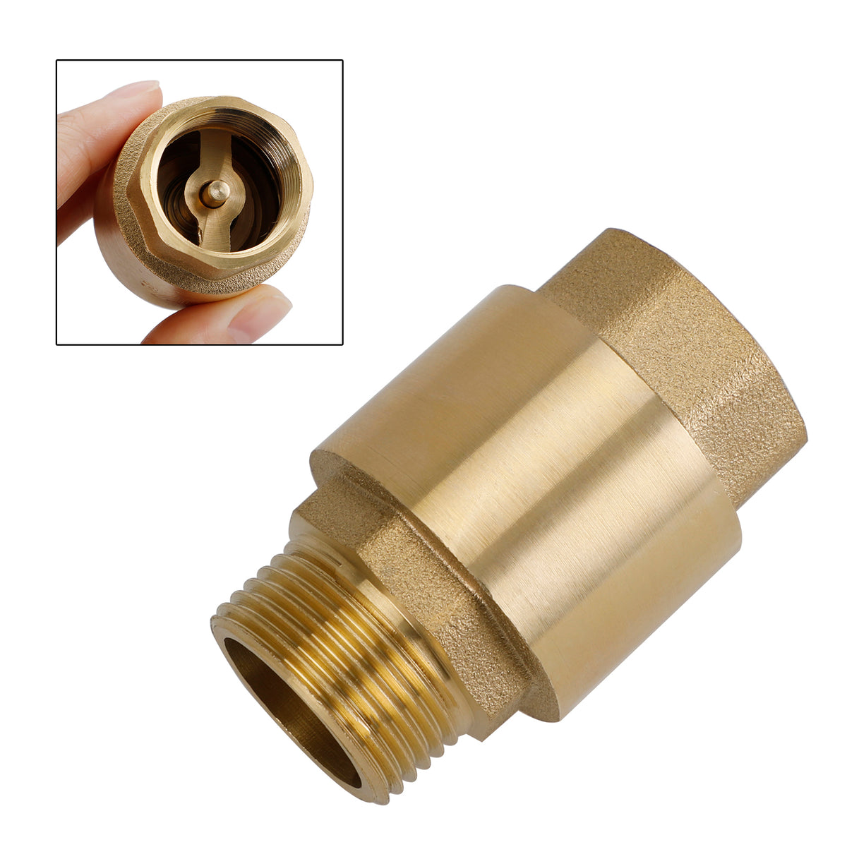Brass Check Valve G3/4" M To F Thread Non-Return Backflow Prevention