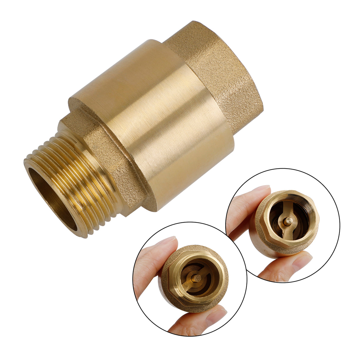 Brass Check Valve G3/4" M To F Thread Non-Return Backflow Prevention