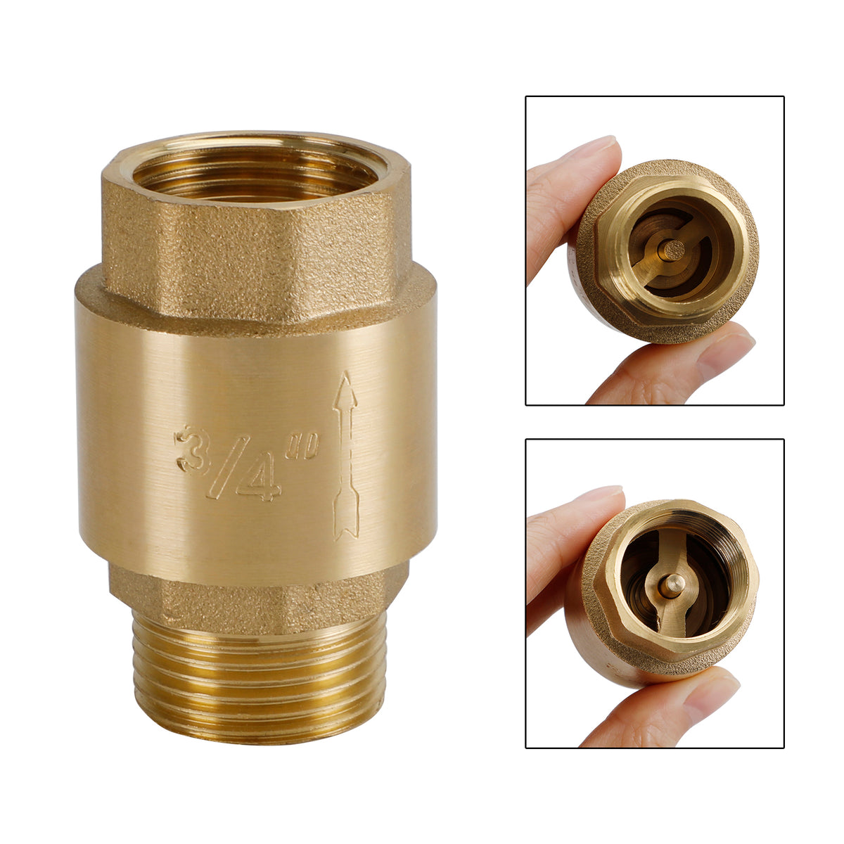 Brass Check Valve G3/4" M To F Thread Non-Return Backflow Prevention