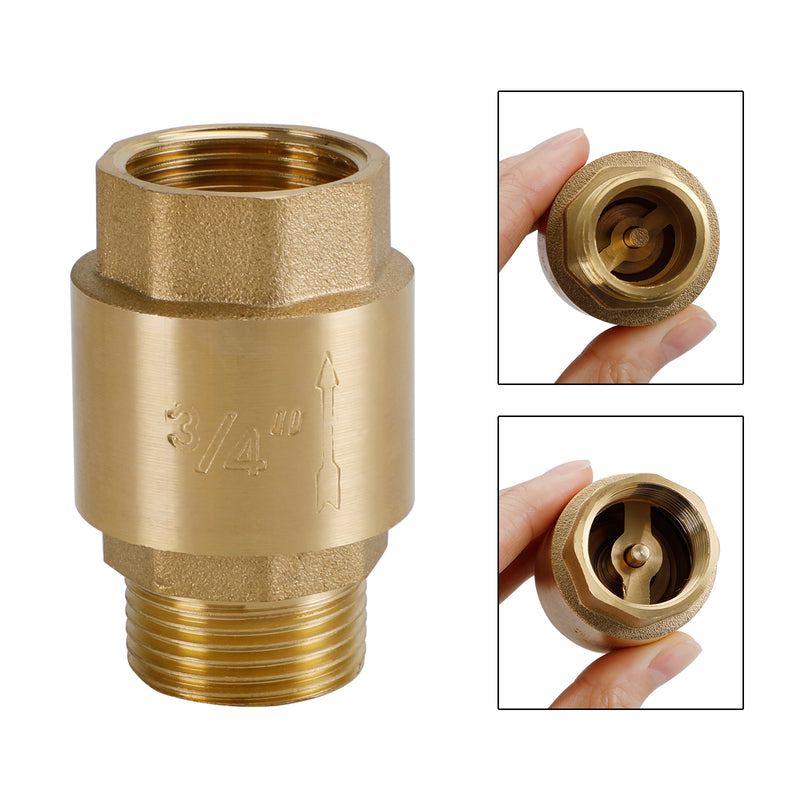 Brass Check Valve G3/4" M To F Thread Non-Return Backflow Prevention