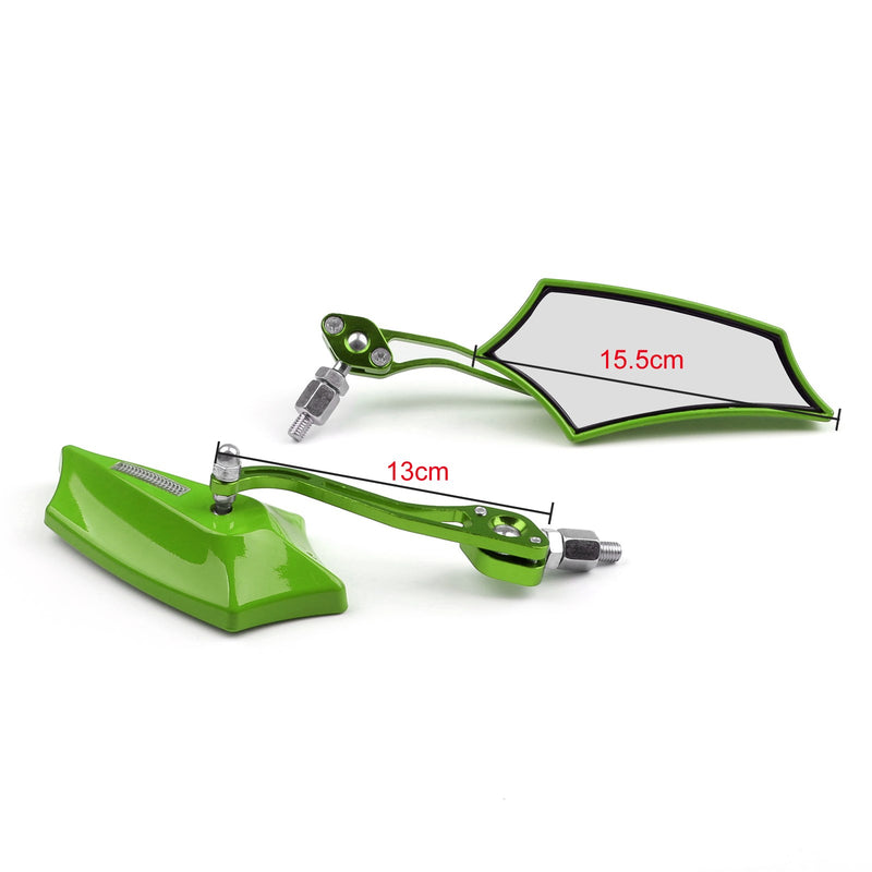 Motocycle Chopper Cruiser Street Dirt Bike Rear View Mirrors 8mm 10mm Green