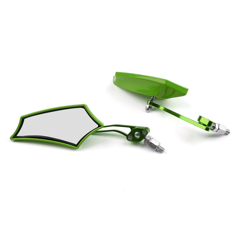 Motocycle Chopper Cruiser Street Dirt Bike Rear View Mirrors 8mm 10mm Green