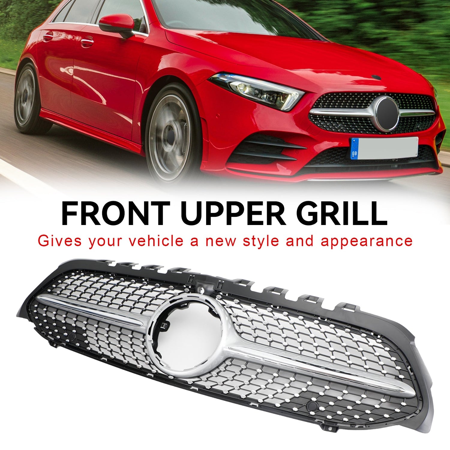 2019-2023 Mercedes Benz A-Class W177 Diamond Front Bumper Grille Grill