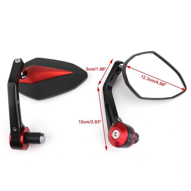 Yamaha R1 YZF R6 CBR600RR Motorcycle Sportbike 7/8" Handle Bar End Mirrors