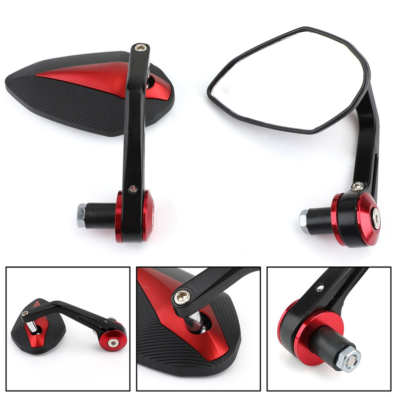 Yamaha R1 YZF R6 CBR600RR Motorcycle Sportbike 7/8" Handle Bar End Mirrors