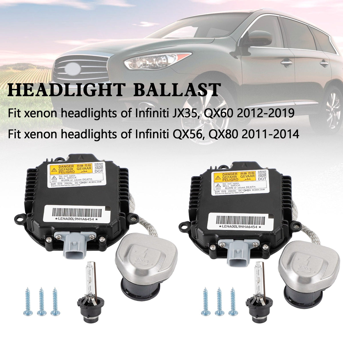 Infiniti JX 35 QX 56 60 80 2x Xenon Ballast & D2S Bulb Kit Control Unit