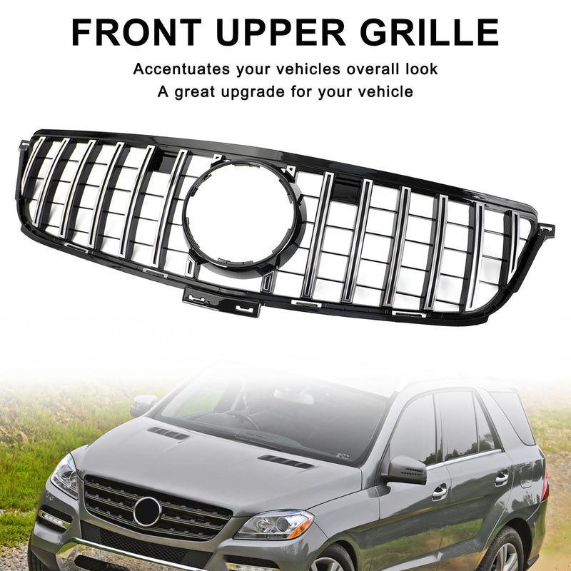 Benz W166 2012-2015 ML350 400 550 GTR Style Chrome Black Front Grill