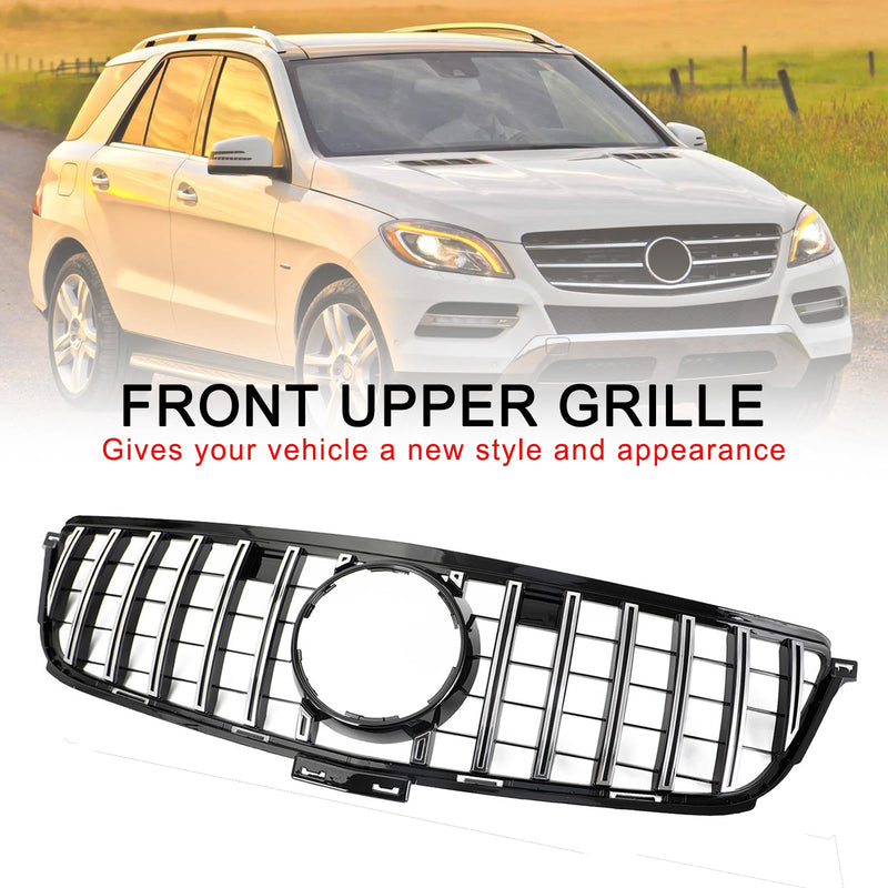 Benz W166 2012-2015 ML350 400 550 GTR Style Chrome Black Front Grill