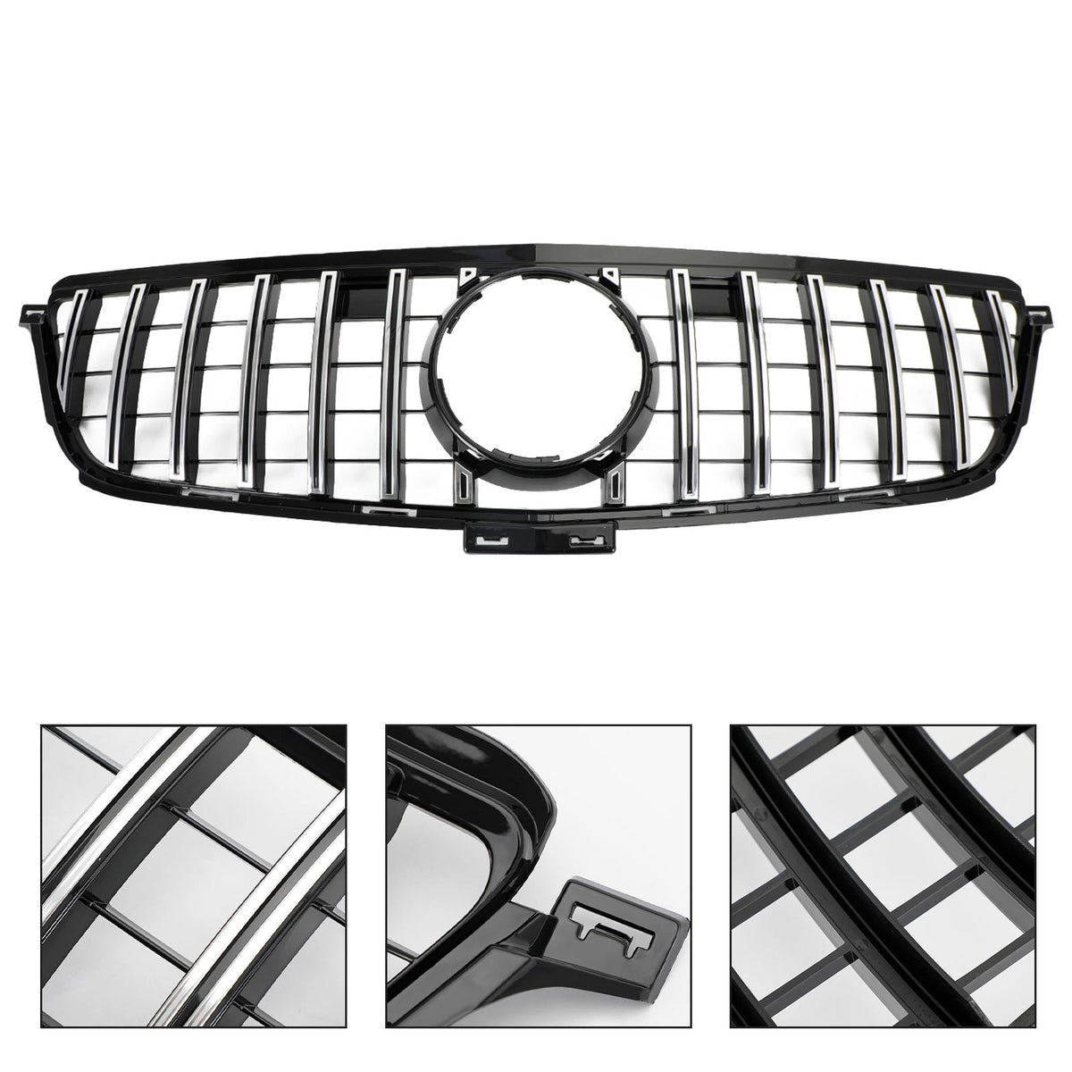 Benz W166 2012-2015 ML350 400 550 GTR Style Chrome Black Front Grill