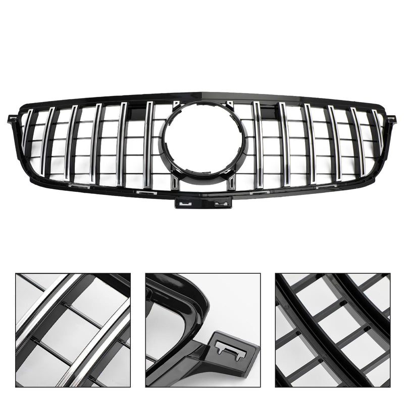 Benz W166 2012-2015 ML350 400 550 GTR Style Chrome Black Front Grill