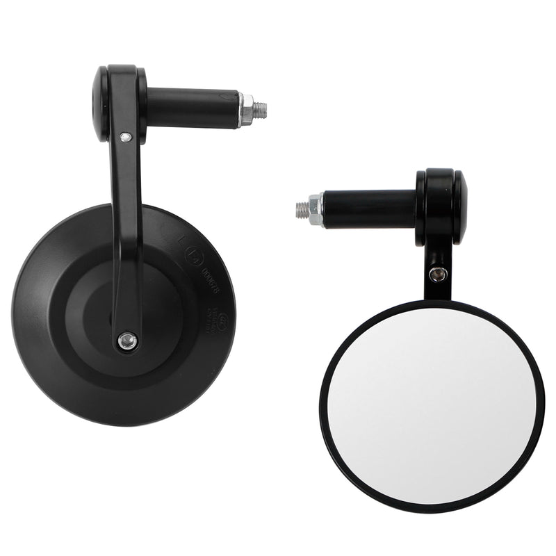 Custom HandleBar End Mirrors Anti Glare Round Black Billet Quality 22mm 7/8" X2