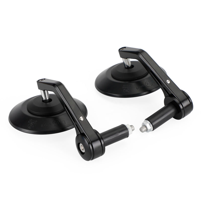 Custom HandleBar End Mirrors Anti Glare Round Black Billet Quality 22mm 7/8" X2