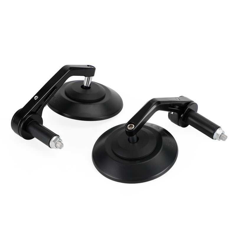 Custom HandleBar End Mirrors Anti Glare Round Black Billet Quality 22mm 7/8" X2
