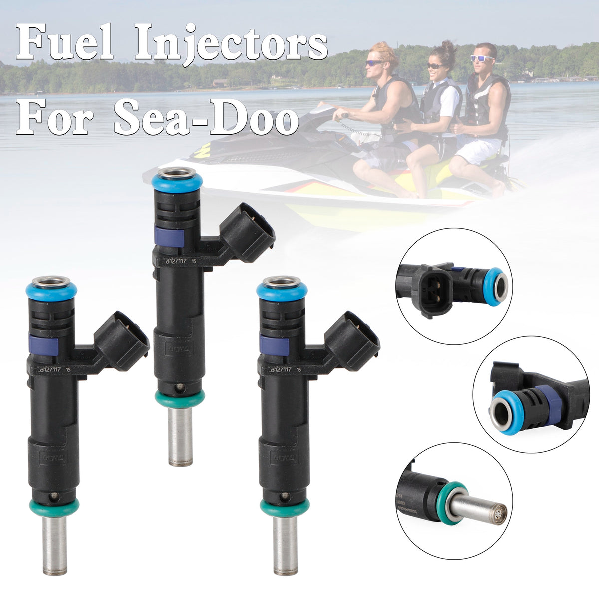 Seadoo GTI 130/SE 130 GTS 130 2011-2015 3PCS 420874836 Fuel Injectors 420874848