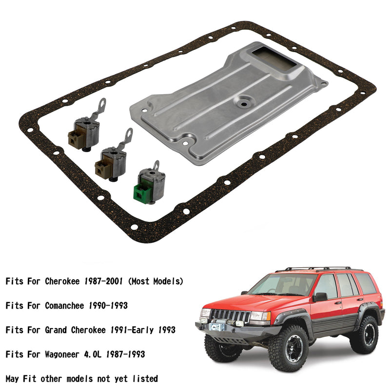 A340 AW4 Transmission Solenoid Service Filter TCC Lock Up Shift 21347 For Jeep