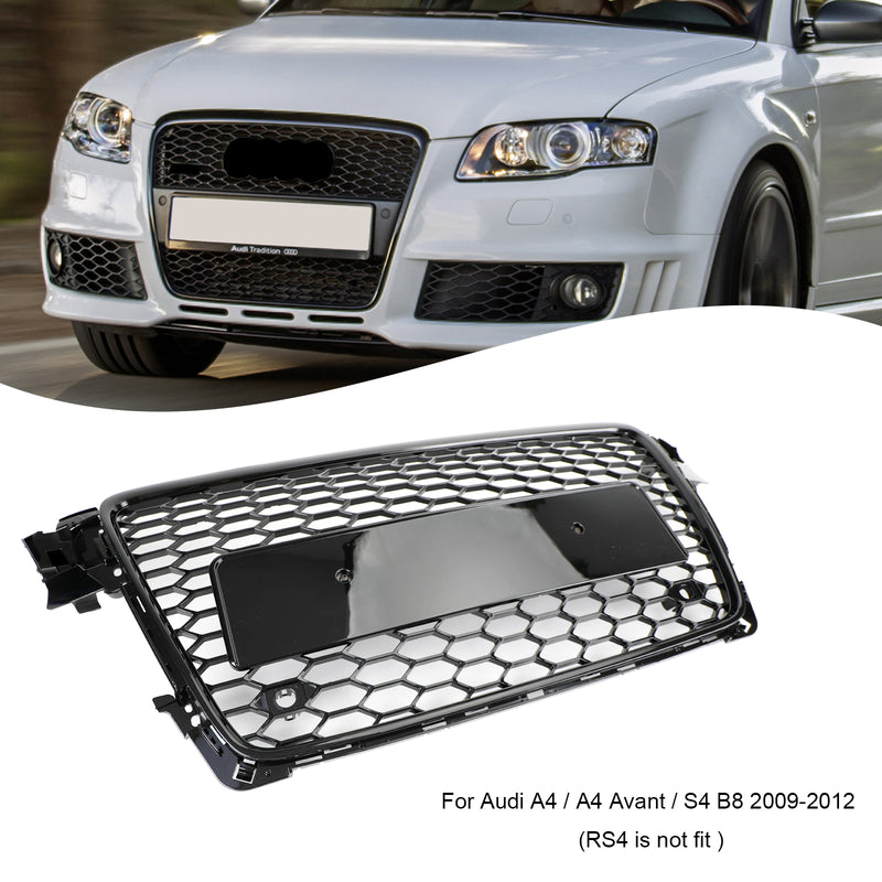 2009-2012 Audi A4/S4 B8 To RS4 Style Honeycomb Sport Mesh Hex Grille Grill